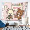 1pc Kawaii Bear Wall Hanging Polyester 2D Flat Print for Bedroom  Cafe Japanese Character Art Great Festival Gift for Kawai
