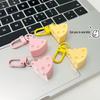 Girly Heart Cheese Keychain - Sweet Resin Food Toy Pendant for Students