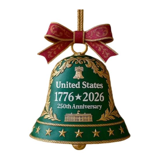 USA 250-årsjubileum Klokke Ornament Minne Dørklokke Juletrepynt Patriotisk Suvenir Gaver til Samlere