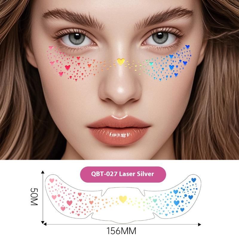 1 Arkusz Brokatowe Piegi Holograficzne Naklejki Serce Tatuaże Piegi Brokatowe Naklejki Wodoodporne Tatuaże Tymczasowe