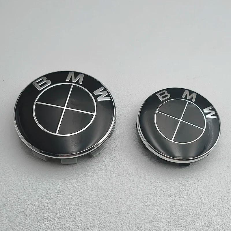 BMW 3D Emblem Center Caps Set of 4 Snap-on ABS Plastic Hub Covers 56mm/68mm for BMW SUV Sedan Auto Accessories