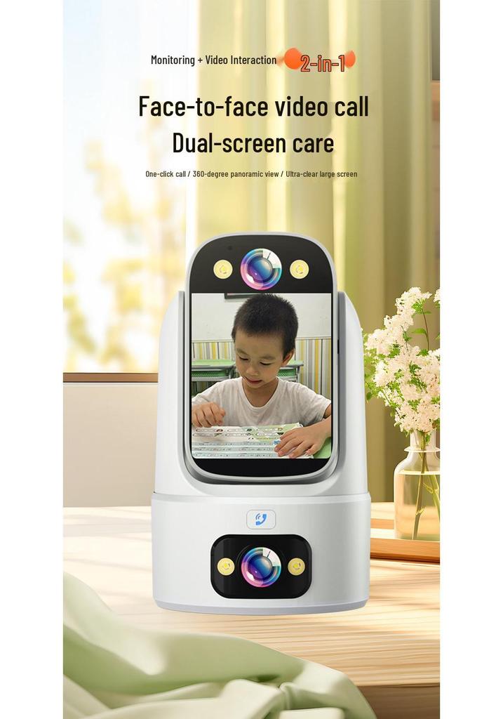 360° Smart-Home-Monitor mit Zwei-Wege-Videoanruf und Fernzugriff über Mobilgerät