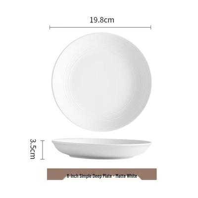 ZISIZ Frosted Ceramic Deep Plate