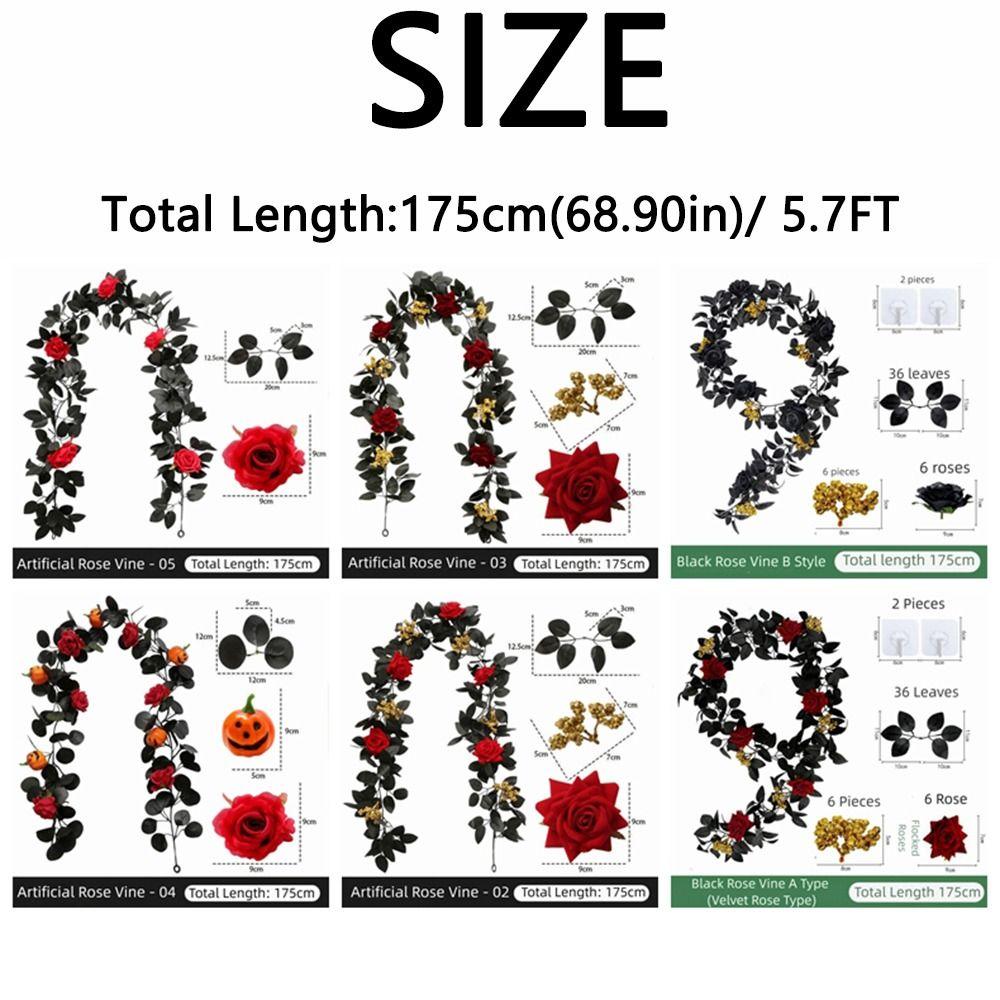 175cm Artificial Hanging Vine Garland Plastic Artificial Rose Vines  Christmas Ceiling