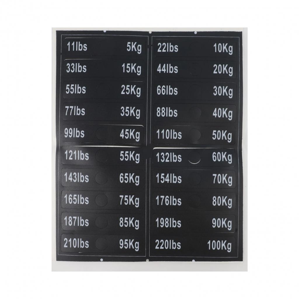 Fitness Equipment Weight Plate Stickers Clear Weight Identification Labels