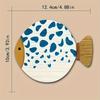 4pcs Whimsical Fish-Shaped Wooden Coasters - Vibrant Blue & White Patterns, Heat-Resistant, Perfect for Coffee & Tea Lovers