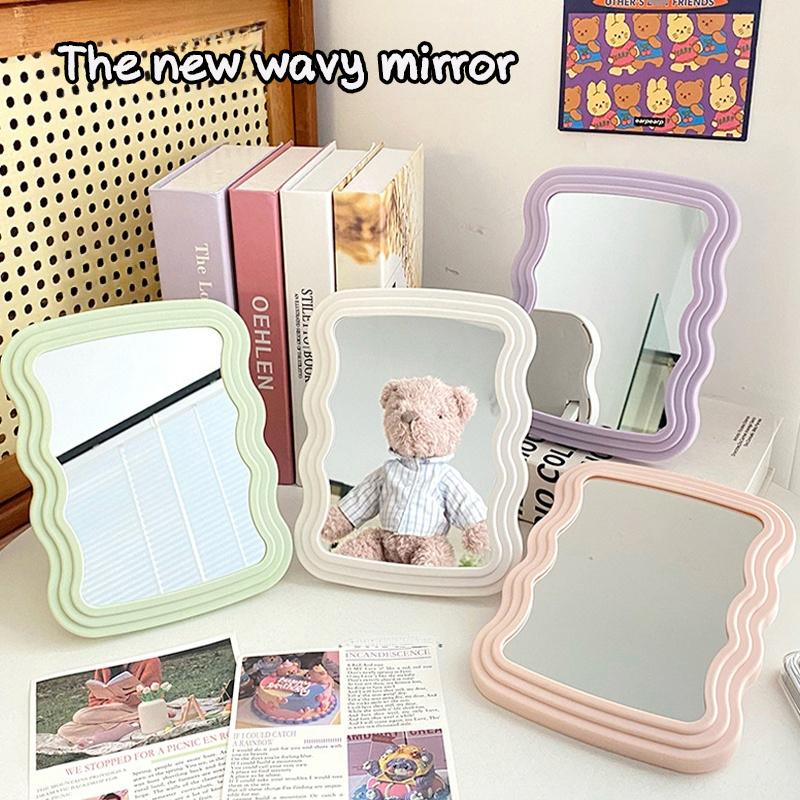 Irregular Decorative Mirror Wave Shape Makeup Mirror Bedroom Dormitory Cosmetic Aesthetic Mirrors Espejos Decorativos