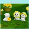 Adorable Resin Sunflower Cat Miniature Charming Cartoon Garden Decor Animal Figurine
