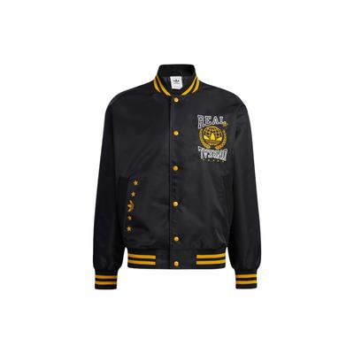 Originals Giacca Larga con Strisce sui Polsini e Stampa Ricamata del Logo Uomo Capispalla Nero HY1357