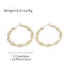 Copper Twisted Rhombus Faceted Gold Hoop Earrings for Women