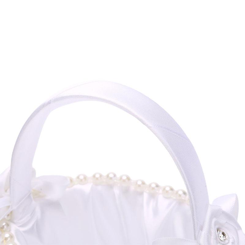 6 Estilo Blanco Romántico Lazo Yute Ceremonia de Boda Fiesta Cesta de Flores de Rosa