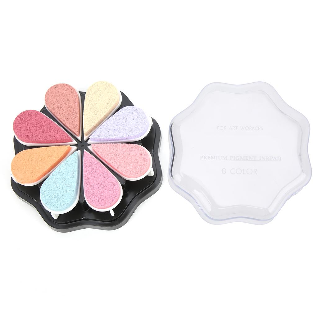 Stamp Pad Petal Shape Finger Creativity Ink Pad for DIY HandMade Office Supplies