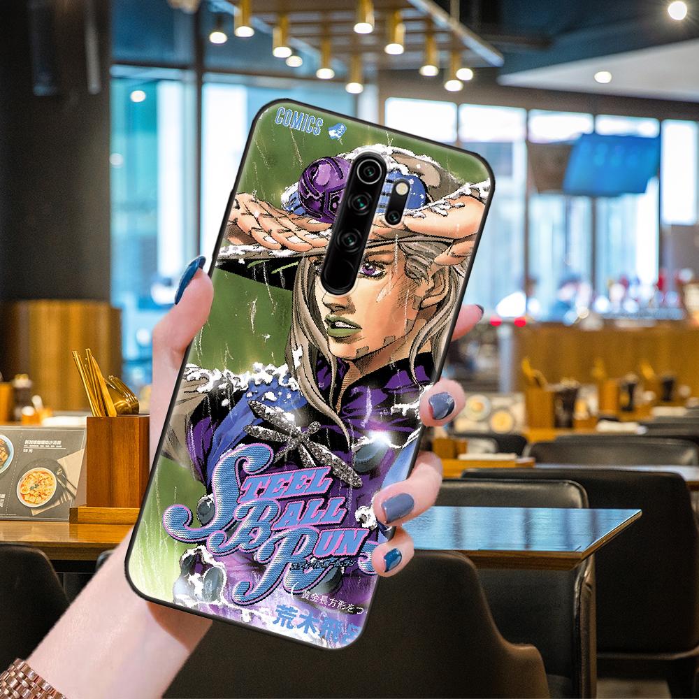 Phone Case For Xiaomi Redmi 6 7 8 9 A Pro Redmi Note 10 Pro 5G 8 8T 9 9S 7 6 5 Pro  Black Cover JOJO’S BIZARRE ADVENTURE