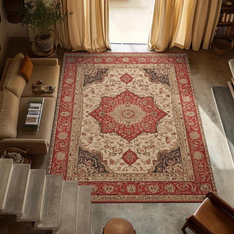 RAKKSFloral Pattern Persian-Style Area Rug, Anti-Slip Soft Comfort Versatile for Living Room, Bedroom, Dining & Multi-Area Use