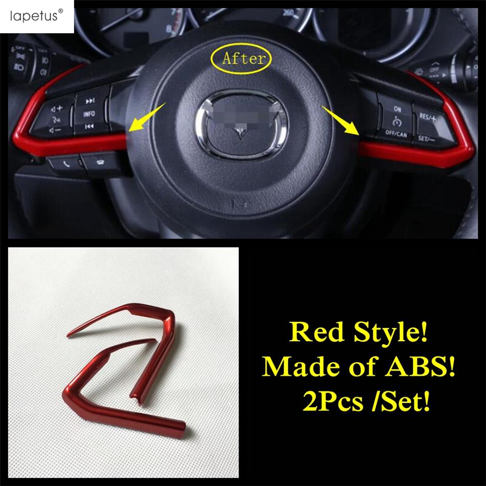 Gear Shift Panel / Dashboard AC Air Vent / Water Cup / Steering Wheel Cover Trim For Mazda CX-3 CX3 2016 - 2024 Red Accessories