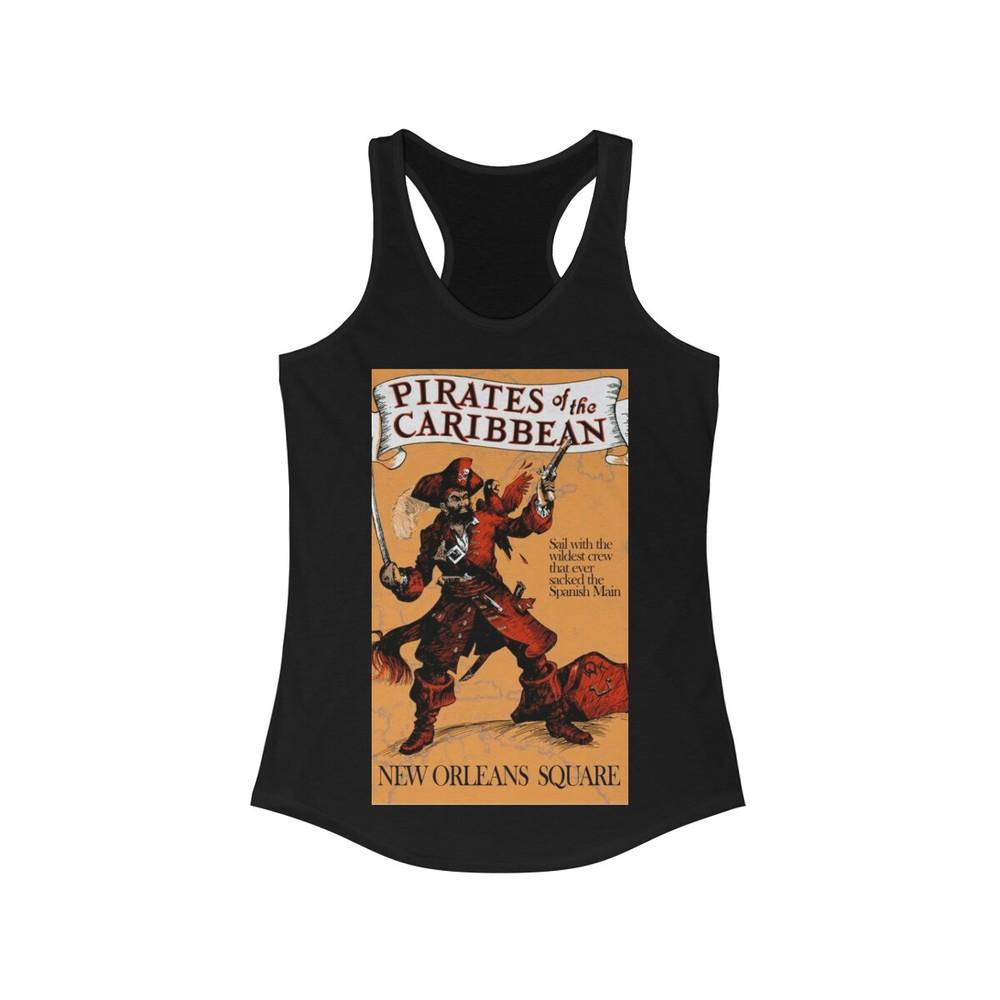

Women s Ideal Racerback Tank Painting Disneyland Pirates of the Caribbean Poster Unisex T-Shirt XL