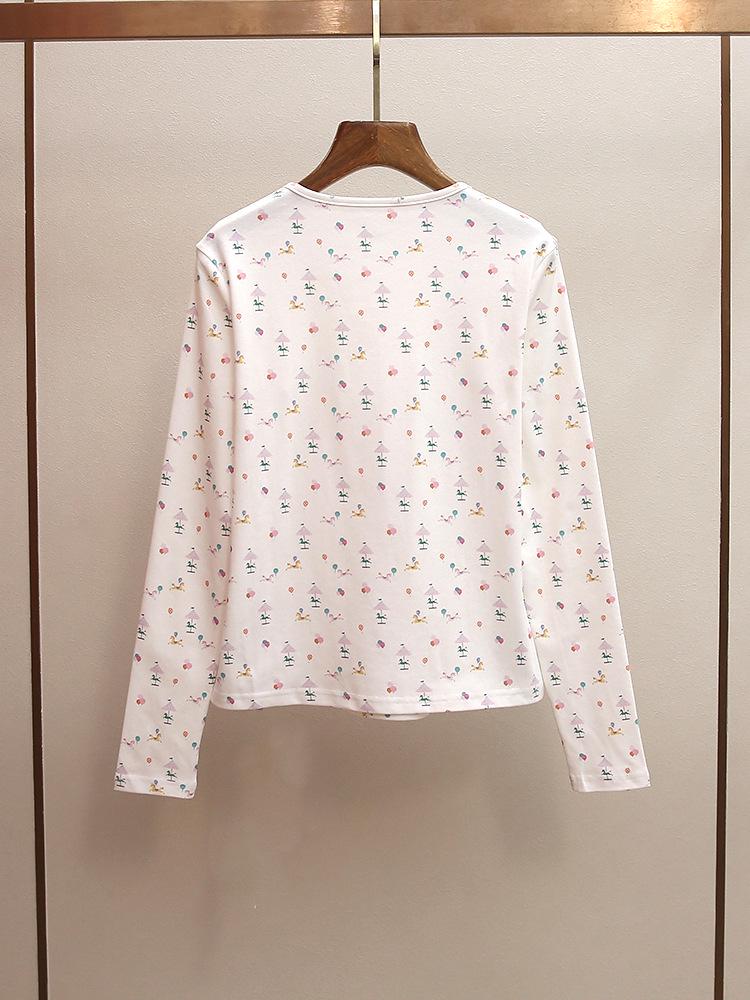 High-End Women's Casual Round Neck Print T-shirt - Slimming Spring New Arrival
