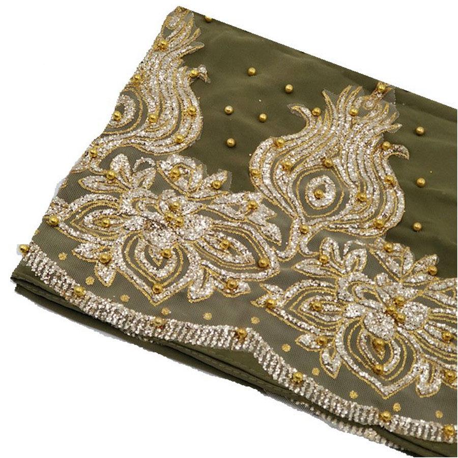 Premium Chiffon Hijabs Scarf Shimmer Gold Glitters Beads Hijab for Muslim Woman Head Scarf Shawl Wrap Lightweight