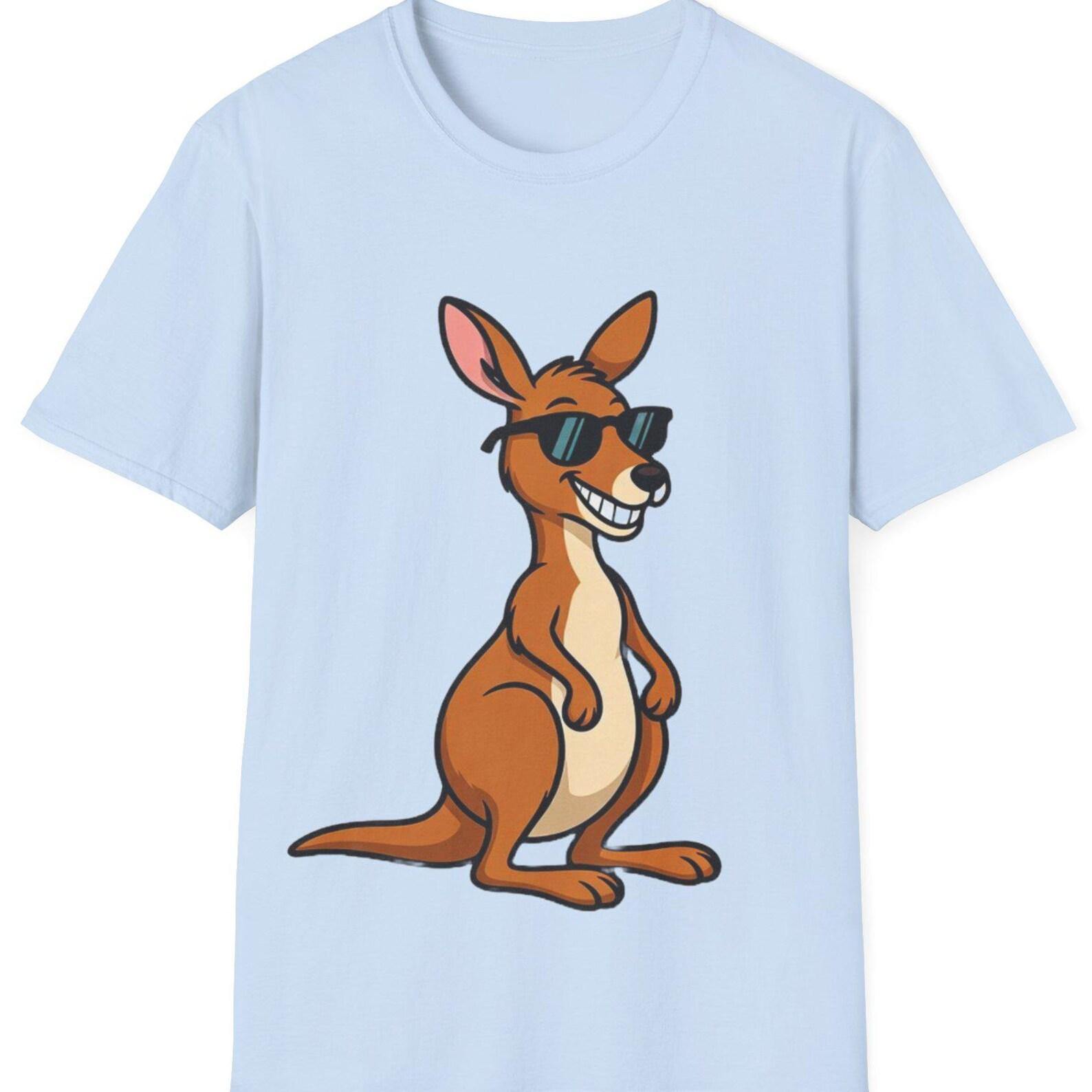 Cool Sunglasses Kangaroo T-Shirt | Cartoon Aussie Marsupial Tee 160