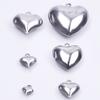 10pcs/Lot Stainless Steel Heart Pendants For Jewelry Making Supplies Various Size Metal Love Charm DIY Keychain Bracelet Finding