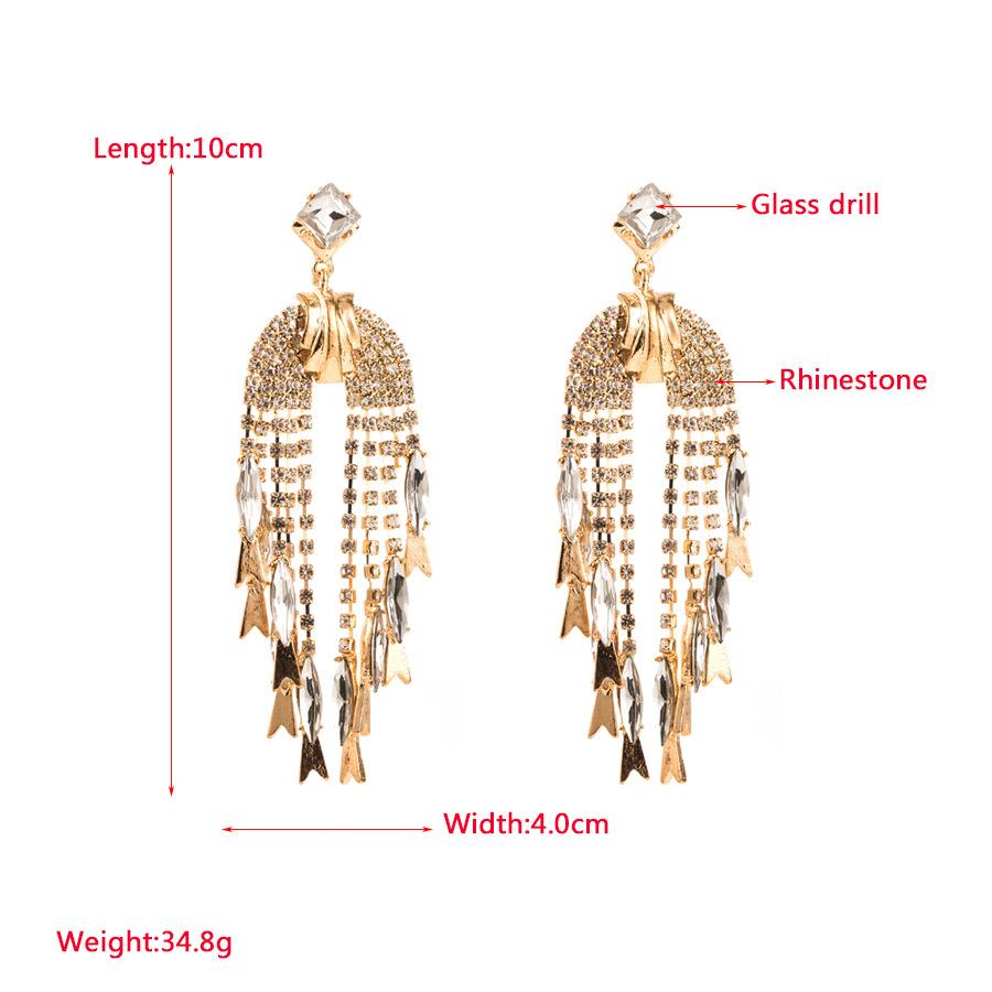 Women's Alloy Crystal Drop Earrings Simple High Quality Tassels Light Luxury Earrings