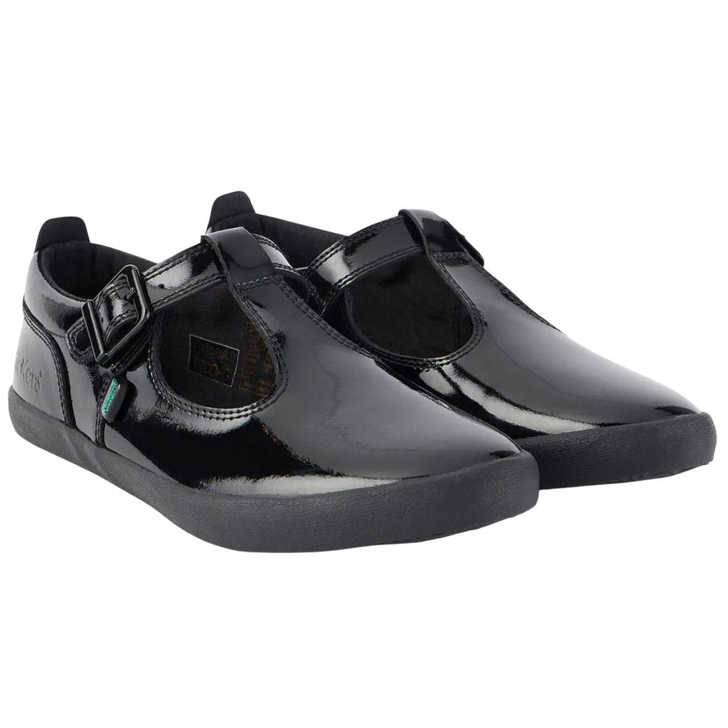 Kickers Womens/Ladies Patent Leather T-Bar Shoes