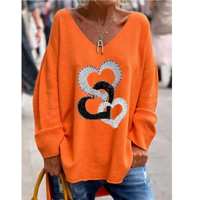 Podzim Zima Dámské Jednobarevné Výstřih do V Dlouhý rukáv Volný Ležérní Pohodlné tričko Top