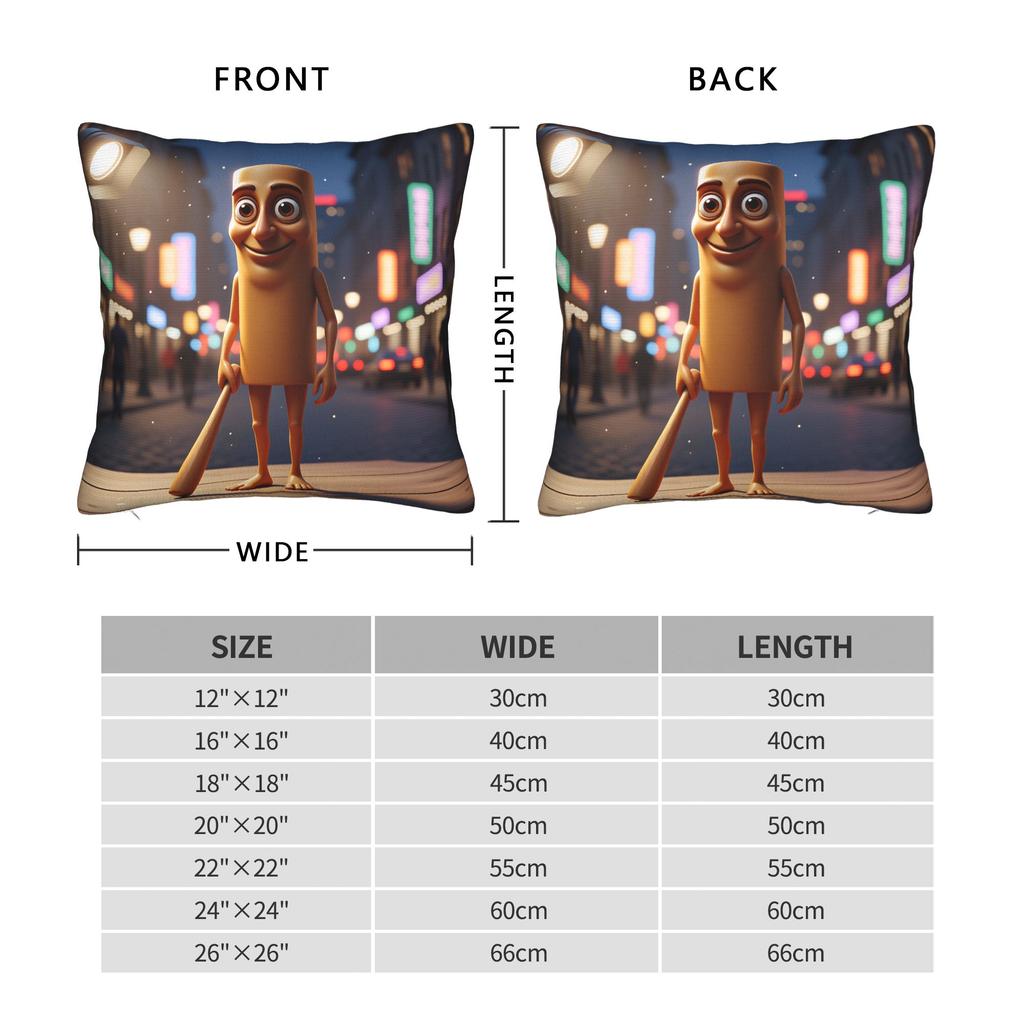 Tung Tung Sahur City Neon Pillow Case Soft Pillow Cover Fashion Pillowcases For Sofa Home Decor