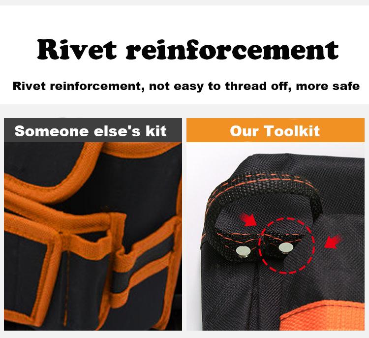 Multifunctional Maintenance Special Electrician Fanny Pack Waterproof Oxford Tool Pouch  Multi Pocket Tool Bag with Adjustable Belt
