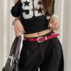 Punk Style Y2K Wide Belt Jeans Decor PU Leather Waistbands Vintage Star Rivet Waist Belt  Ornament