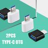 2Pcs High Speed Male To Female Type-C To USB OTG Converter for Flash Drive Mouse