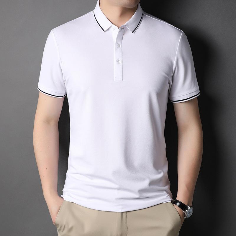 Летняя новая рубашка поло с короткими рукавами и узкими лацканами — фото 7