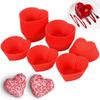 30Pcs Silicone Heart Shaped Cupcake Liners Nonstick Muffin Baking Cup Mold Reusable Baking Pan for Valentine's Day Wedding Party