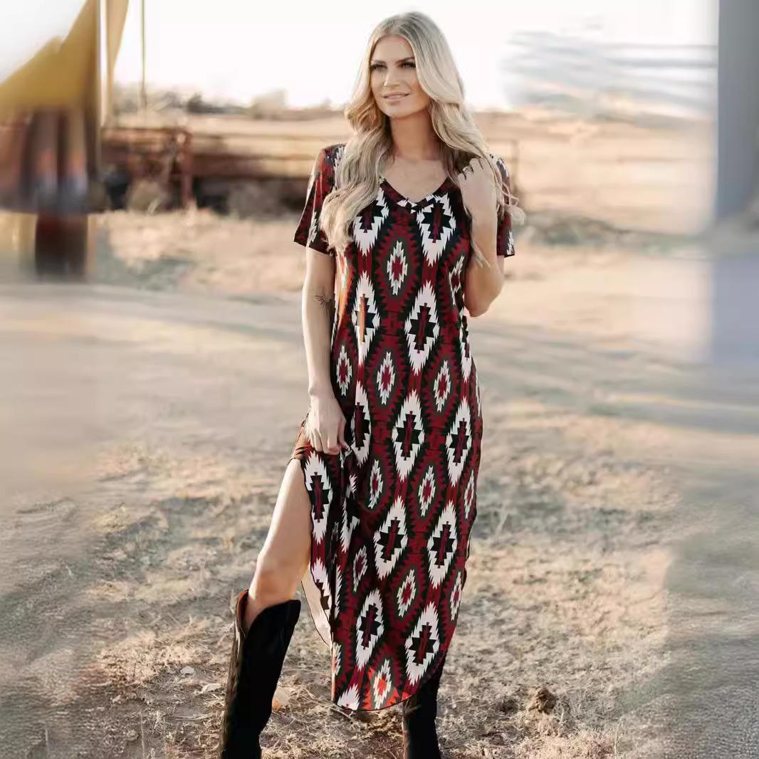 

Летнее платье в один шаг, женское повседневное платье-футляр с v-образным вырезом и коротким рукавом, длинное платье для выпускного вечера XXL