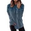 Women's Round Neck Tops Cotton Women's Casual Fashion Print  Long Sleeve O-Neck Pullover Top Blouse