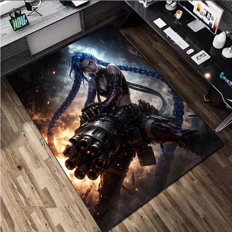 Jinx Fantasy Warrior Home carpet Office Decorative Carpet For Living Room Bedroom Door Mat Floor Rug Computer Chair Area Rug