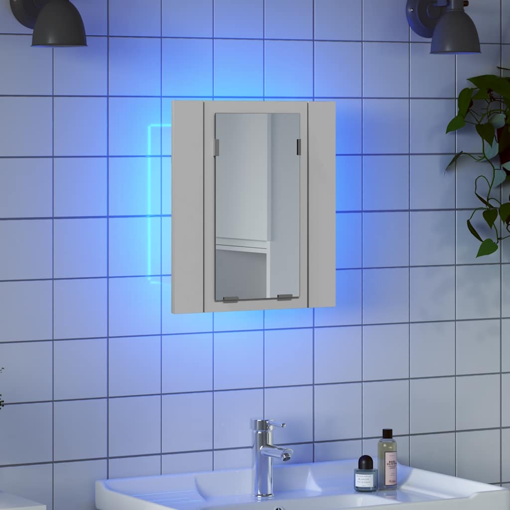 LED Bathroom Mirror Cabinet White 40 X 12 X 45 Cm Acrylic