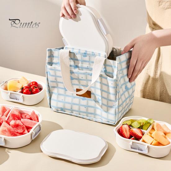 BPA-free Lunch Box Snack Container, with Separate Compartments Design, Food-Grade PP Box, Built-In Ice Insulated Layer Keeps Food Fresh Fruits