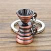 Unique Coffee Machine Filter Handle Keychain Fashion Metal Key Ornament Bag Charm Present for Coffee Aficionados