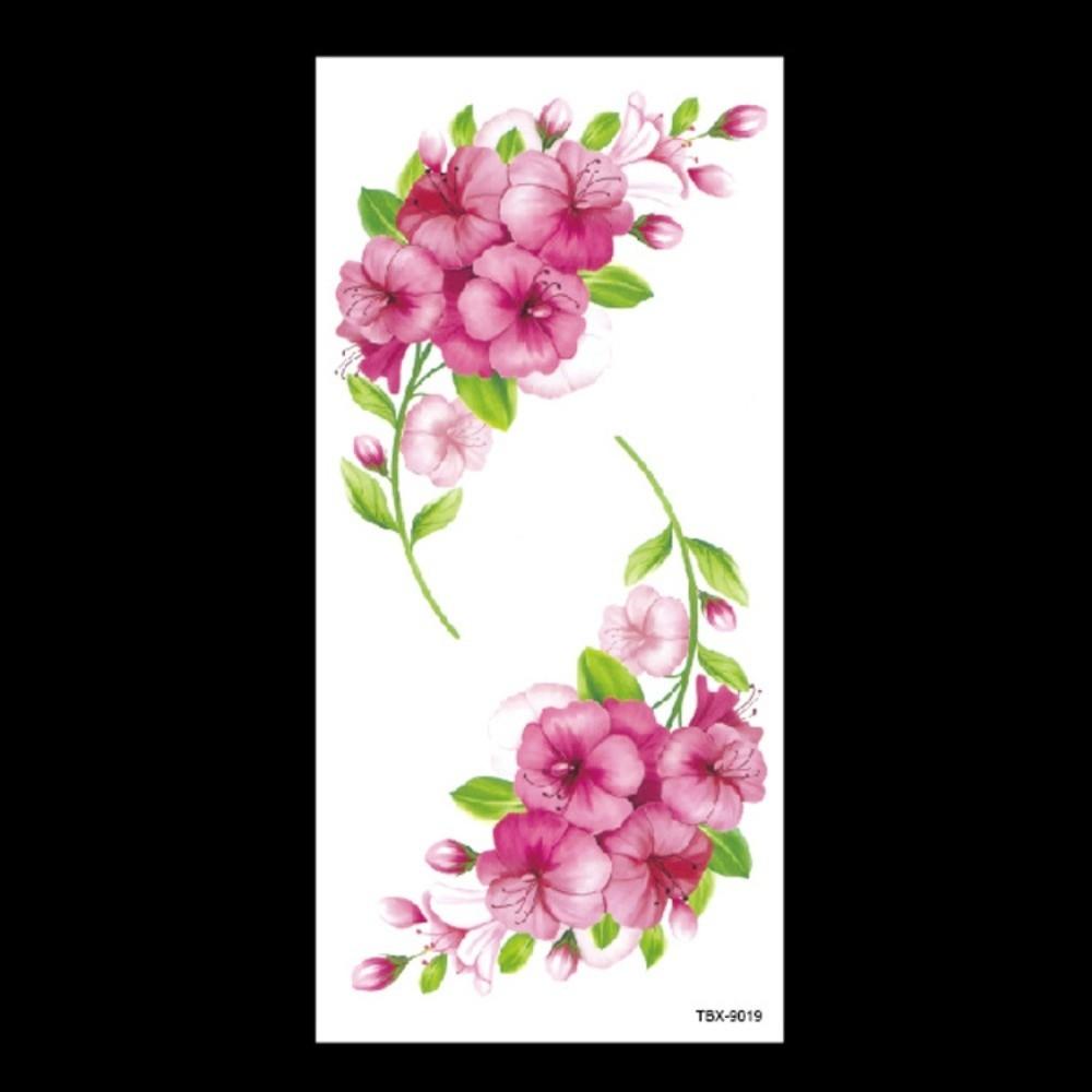 Lotus Green Leaf Flower Temporary Tattoo Stickers Floral Fake Tattoos Leg/ Arm/ Hand/Foot