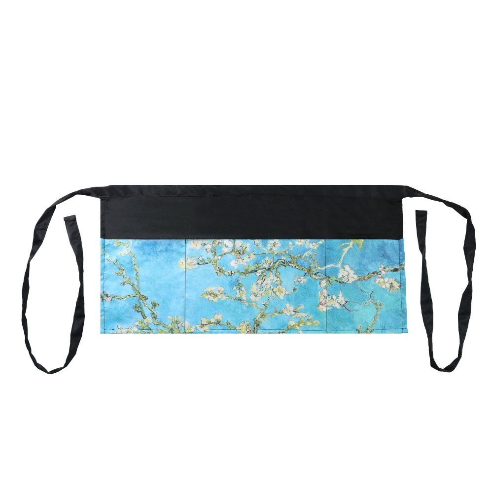 

New Waterproof Half Waist Apron Stain Resistant Polyester Cooking Aprons Restaurant Cafe Apron With 3 Pockets Working Clothes