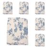 Floral Table Cloth Retro Cotton Linen Blue Flower Wild Rose Tablecloths