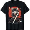 Japanese Samurai Cat Kawaii Ninja Cat T-Shirt Thuy Mens Womens Tank Top Sweatshirt Hoodie Longsleeve 153 Black