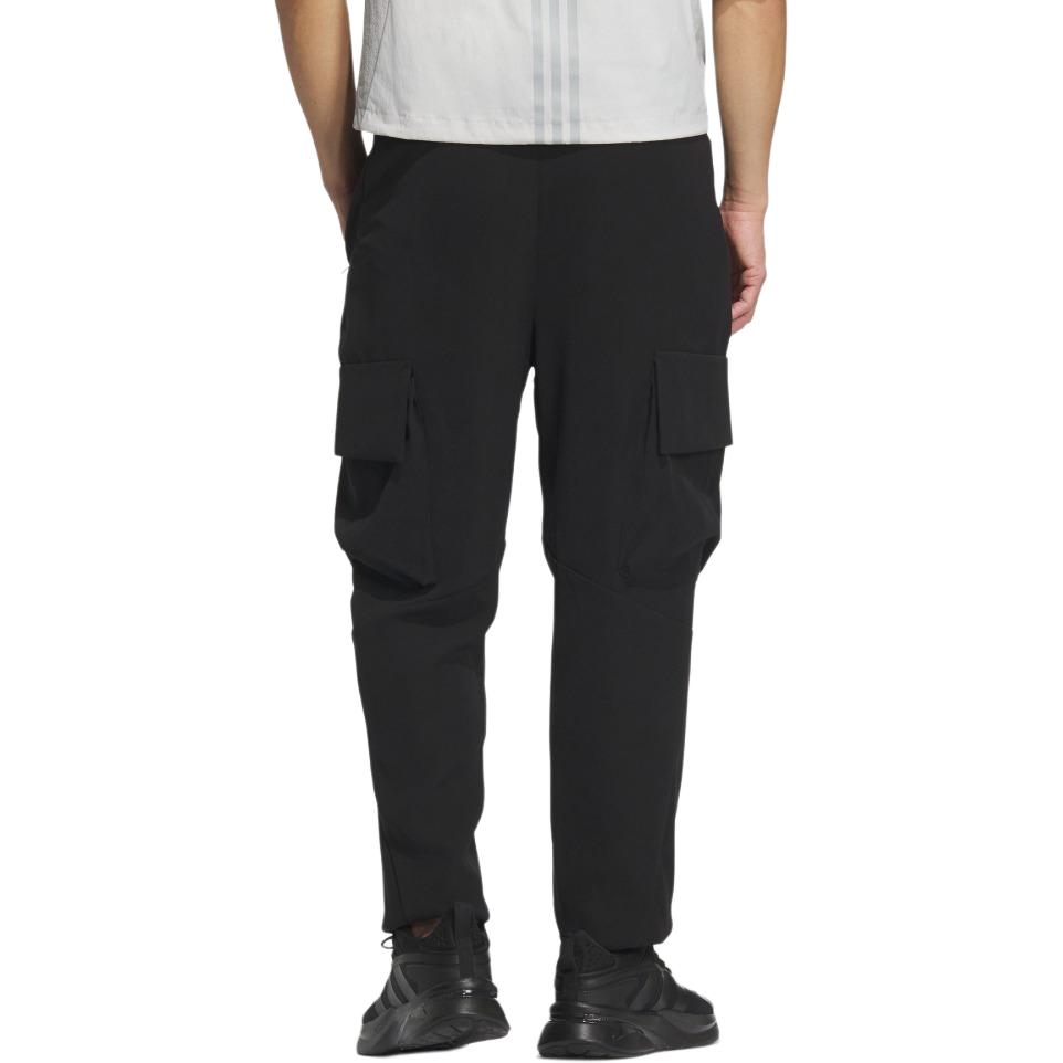 Adidas Sports Lifestyle Series Wu Zong Series Multi-Pocket Tapered Solid Color Knitted Sports Pants Men Pants Black JL9355