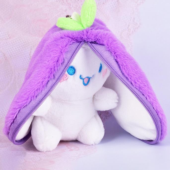 Promotional Gift Stuffed Animals Plush Toy Zippered Fruit-Cute Pet Rabbit Bunny