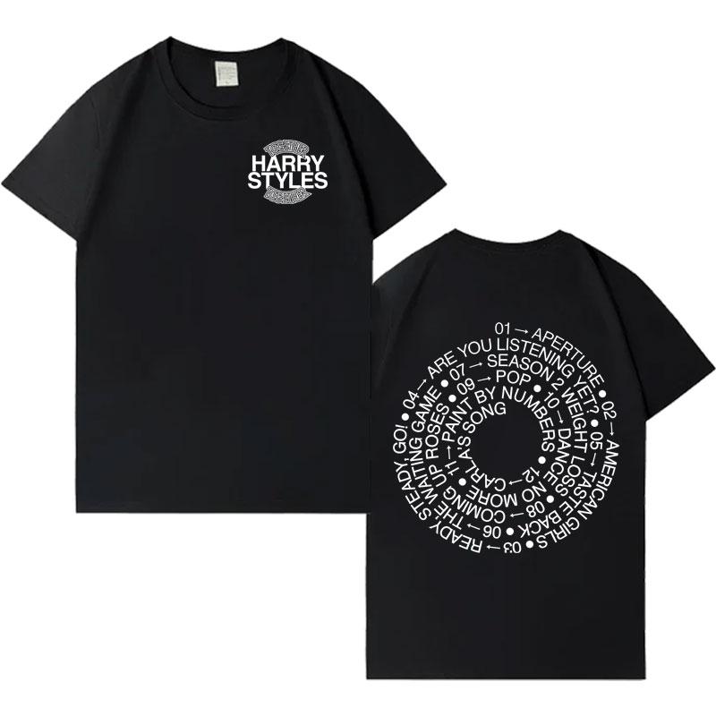

Singer HarryStyle 2026 New Album Letters Print Tshirts Cozy Hip Hop Oversized T Shirt Mens Women Loose Casual Crewneck T Shrits S