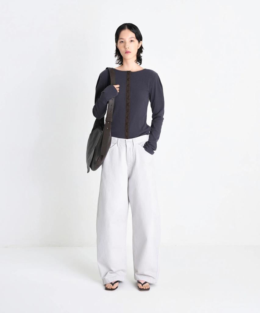 LABELARCHIVE W Orino Curved-Fit Adjustable Jeans Chalk
