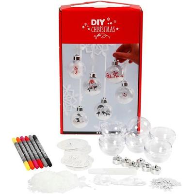DIY Set - Christmas Baubles - 63 Pieces - White - For Hanging