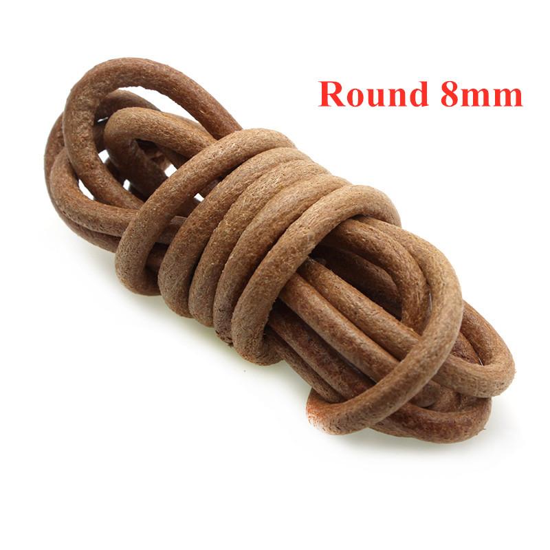 2Meter 1 2 3 4 5 6 8 mm Genuine Cow Leather Cord for Bracelet Necklace Round Flat Leather Strap Rope String DIY Jewelry Making