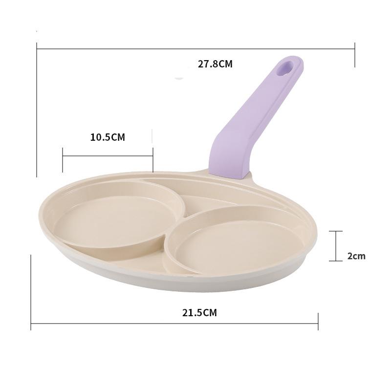 2-hole Omelet Pan Frying Pot Thickened Non-stick Egg Pancake Steak Cooking Pan Hamburg bread Breakfast Maker Induction cooker